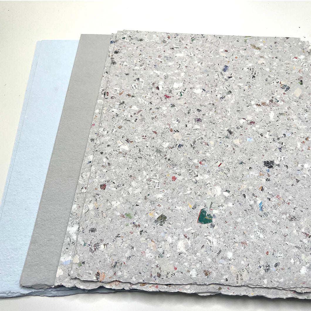 Handmade Paper Pack - Kaleidoscope, Silver and Blue
